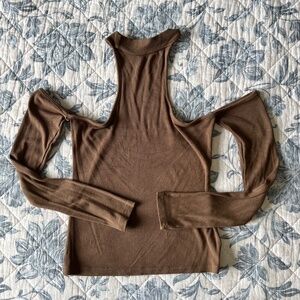 Durumi Brown Off-The-Shoulder Top